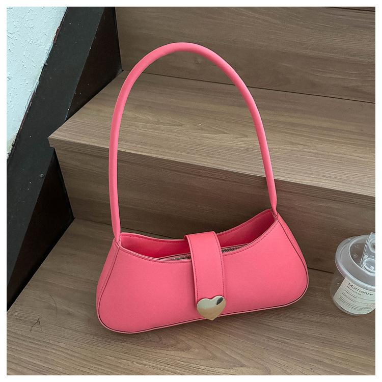 

Простая текстура однотонная 2025 любовь осень повседневная на плечо подмышку маленькая квадратная сумка роза розовый