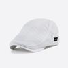 Korean Style Men Beret Hat British Style Forward Peaked Cap Adjustable Mesh Flat Cap  Summer