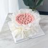 Valentine's Day Celebrity Bouquet: Fresh Flowers, Cake Decoration, Tissue & Transparent Wrapping Paper.