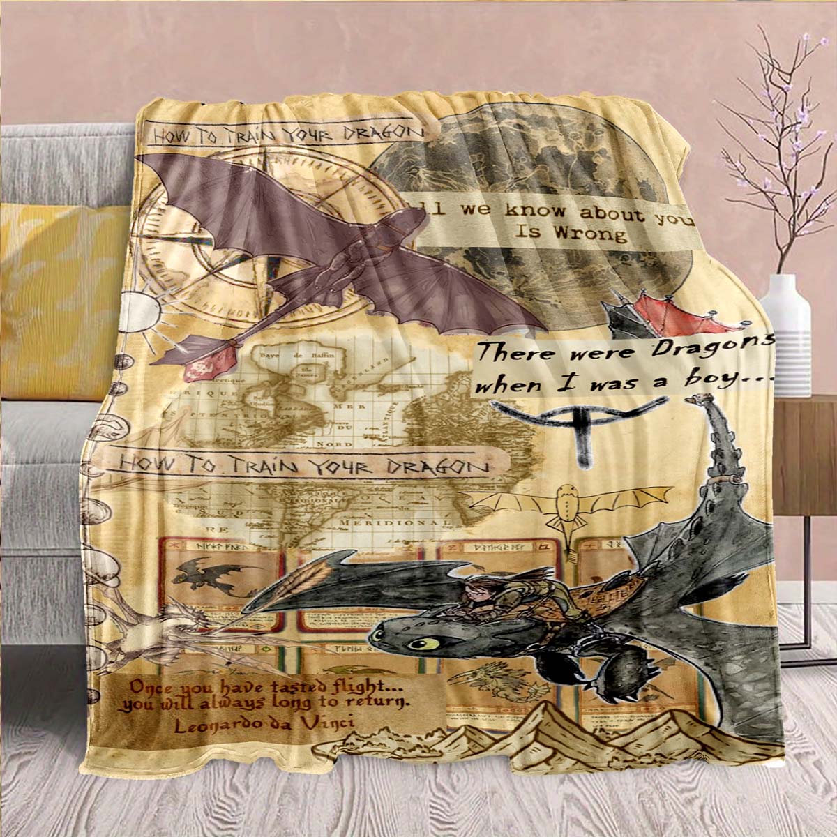 Black Dragon Flannel Blanket Dark Fantasy Fire Dragon Throw Soft Warm Plush Cozy Sofa Bed Decor -QJY 75x90cm
