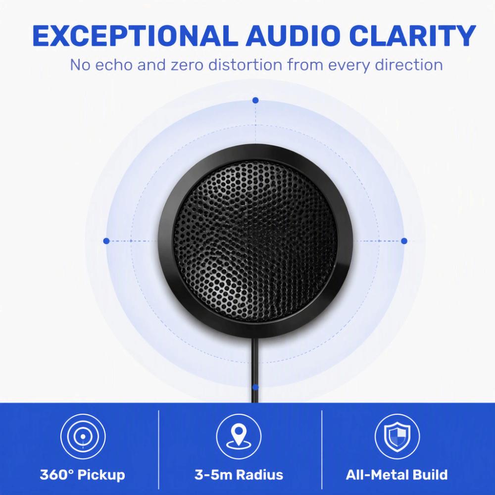 Condenser Mic USB Conference Microphone Omnidirectional Desktop Mic  For Chatting