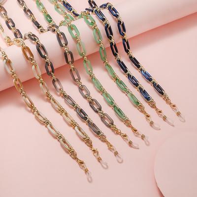 Colorful Acrylic Eyeglass and Mask Holder Chain with Square Ring Buckle