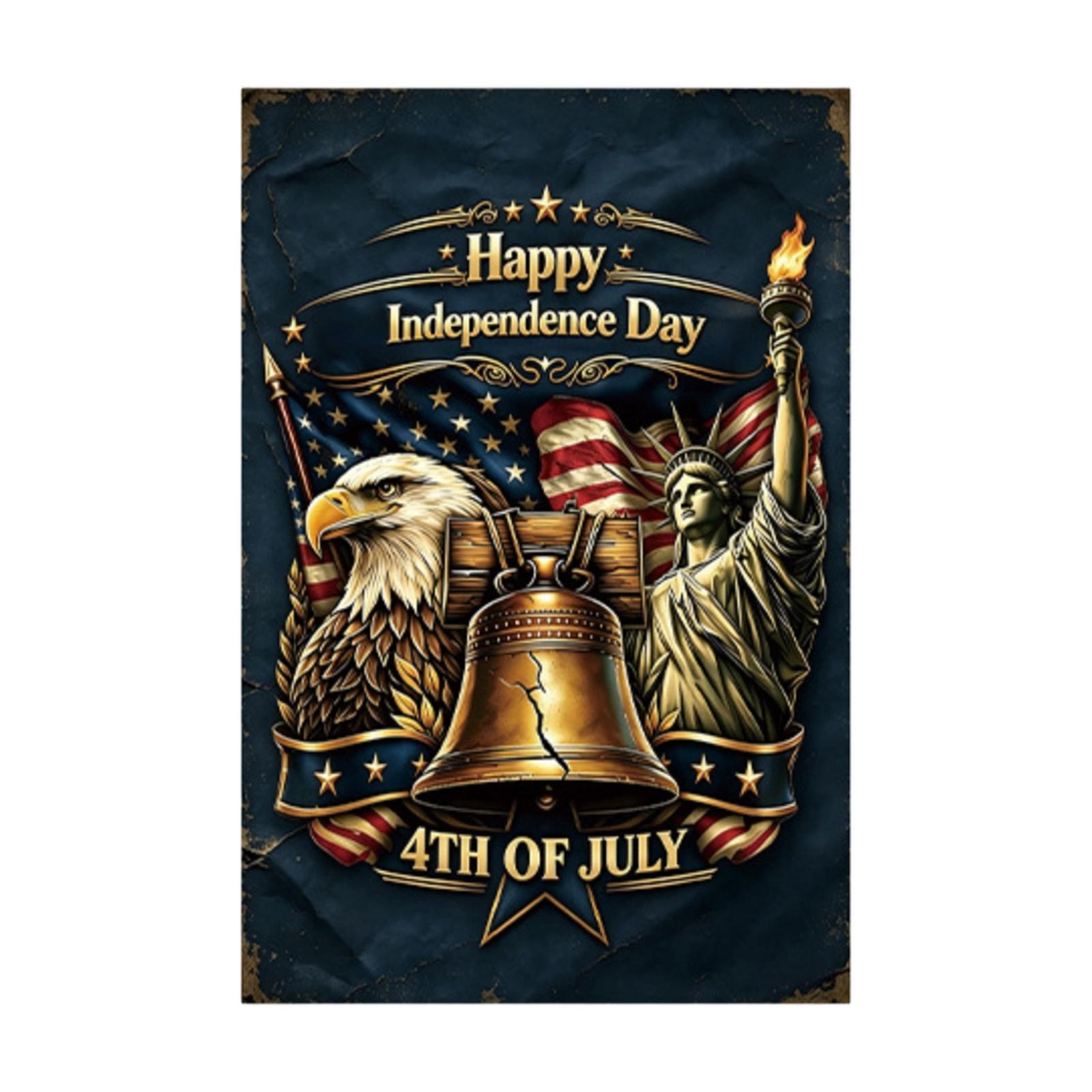 

Independence Day Garden Flag Custom Outdoor Patio Decorations Celebrate The Founding Of The United States Linen Flag One Size