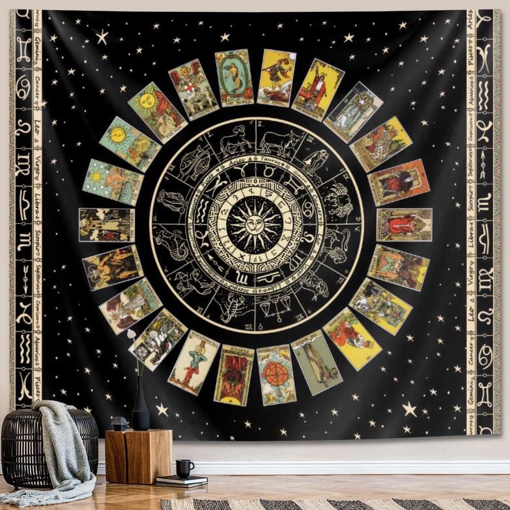 VIKAMA Star Constellation Divination Tapestry Wall Decoration Suitable For a Girls Bedroom Witch Constellation Theme