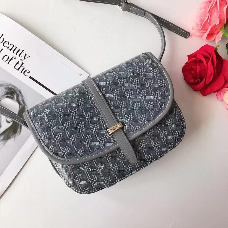 ROBINE Messenger Bag Kleine Vierkante Tas Schoudertas Crossbody Tas_Lucky_B grijze kleur