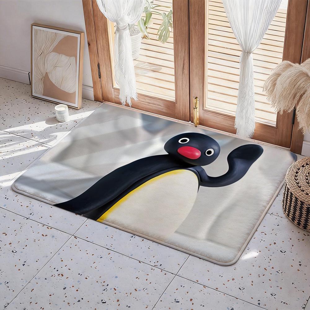 Animal P Penguin Floor Mat Eco Flannel Doormat Non Slip Odorless Indoor Floor Rug Soft Short Plush Home Mat