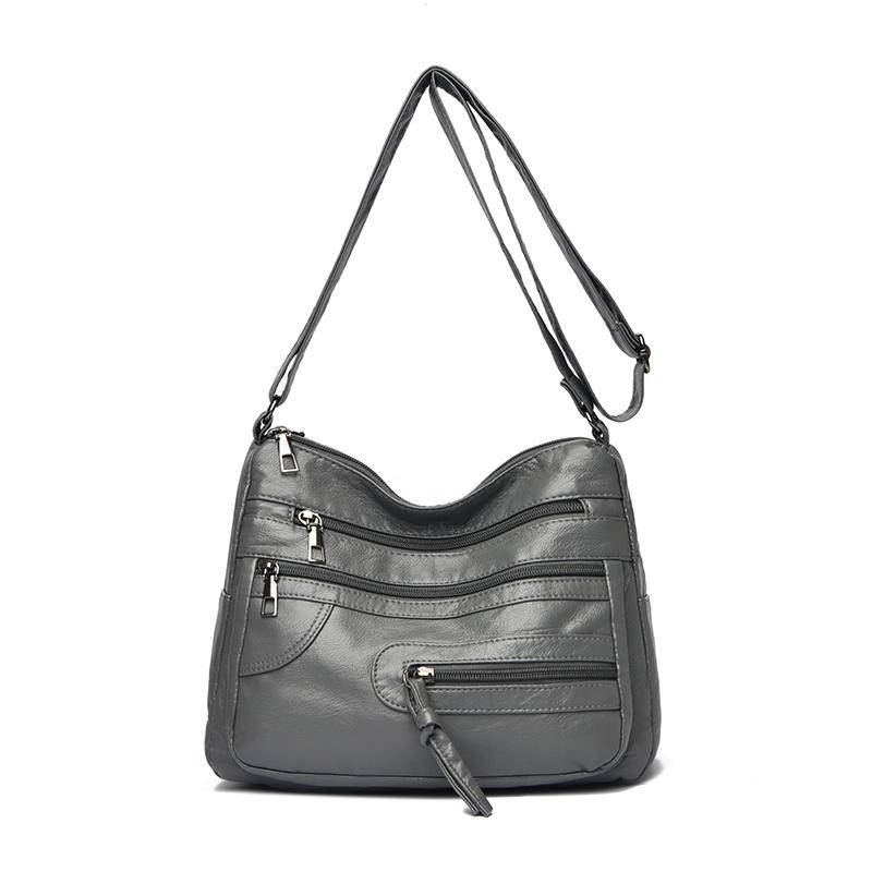 Large Capacity Women's Solid Color Shoulder Bag Multi-Layer Crossbody Bag Multi-Functional Mother Bag