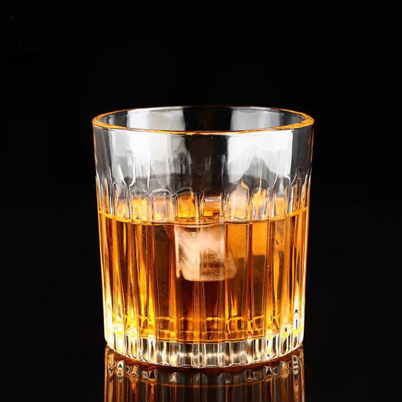 290ml/335ml Kristallglas Vertikal gestreifte Kaffeetasse Kristallklare Weingläser Transparenter Wasserspender Haushaltsbecher