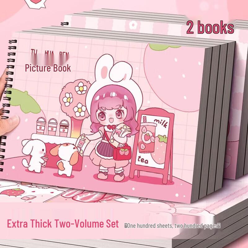 Jiamo A4 Kids Blank Spiral Drawing Books