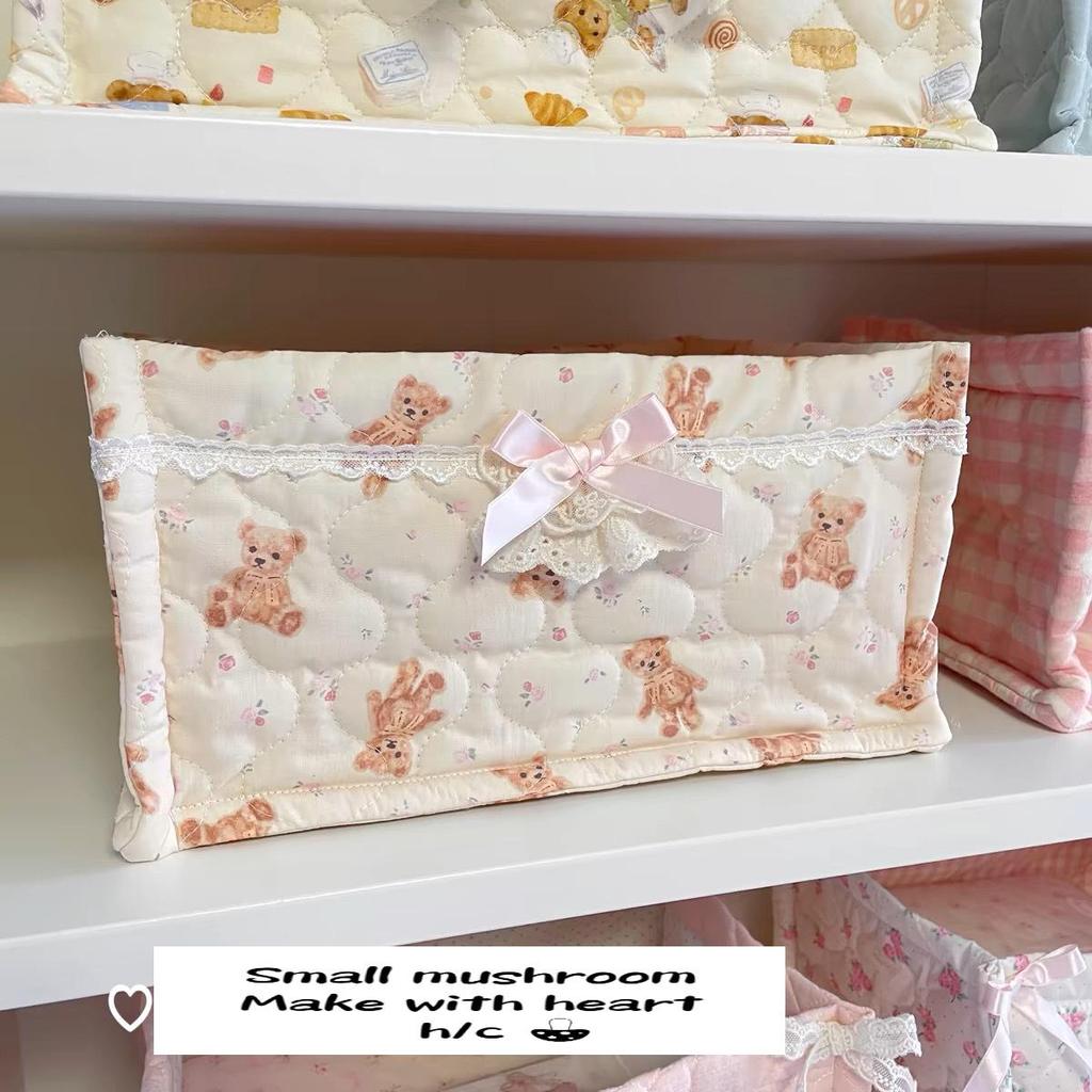 Handmade Quilted Square Storage Basket - Blogger-Inspired Style Desktop Organizer Box