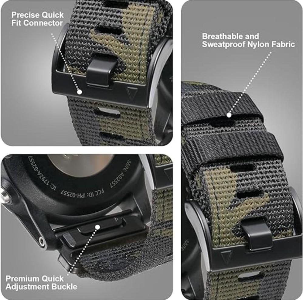 Bracelet en Nylon QuickFit 22mm 26mm pour Garmin Fenix ​​7 7X 6X Pro/Epix Pro Gen 2 51mm 47mm/Fenix6 5Plus 5XPlus bracelet de montre tressé