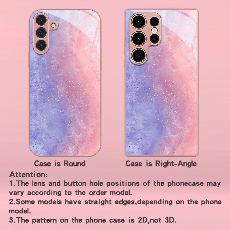 Chic Glitter Gradient Tempered Glass Phone Case S26 Ultra Fashion Carcasa for Samsung Galaxy S25 S24 S23 S22 S21 FE Ultra Plus