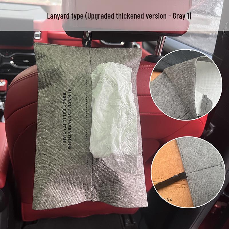 Wall-Mounted Luxury Car Tissue Box: Waterproof, Pull-Out Design, DuPont Paper, Customizable High-End Feel