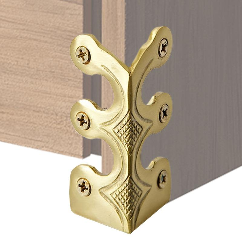 5Pcs Metal Corner Guards, Solid Brass Double-Sided Bumpers, Home Baseboard Angle Protectors, Pure Color Brass Skating Corners