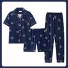 Pigiama da Uomo Abbigliamento da Casa Tre Pezzi Cotone da Uomo Primavera e Estate Maniche Corte Pantaloncini Pigiama Leggero Set Abbigliamento da Casa