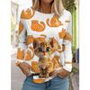 Christmas Cute Cat Women's Long Sleeve T-Shirt Autumn Animal Clothing Holiday Fashion Party T-Shirt