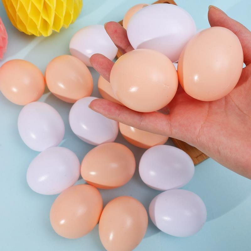 50/10Pcs Plastic Fake Eggs Easter DIY Painting Craft Simulation Eggs Home Decoration Easter Theme Party Gift Kids Toys Supplies