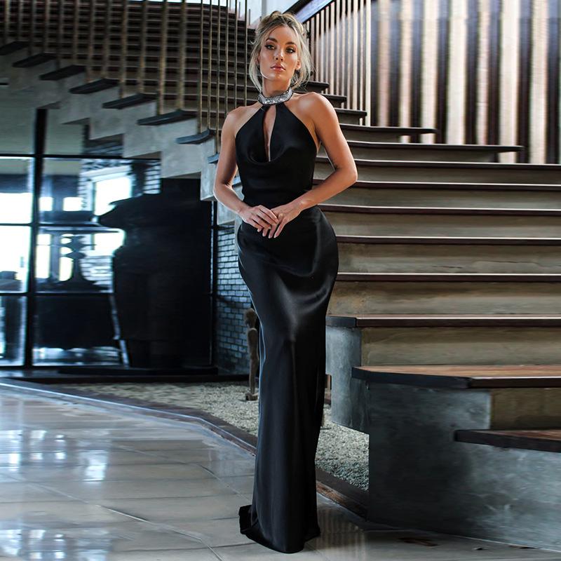 Jarní dámské šaty ve stylu celebrit Sexy úzké šaty s diamantovým řetízkem