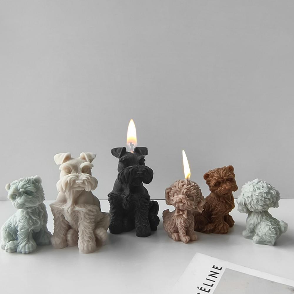3D Cute Golden Teddy Candle Silicone Molds Handmade Poodle Dog Aromatherapy Gypsum Resin Mold DIY Dog Decoration Ornament Gift