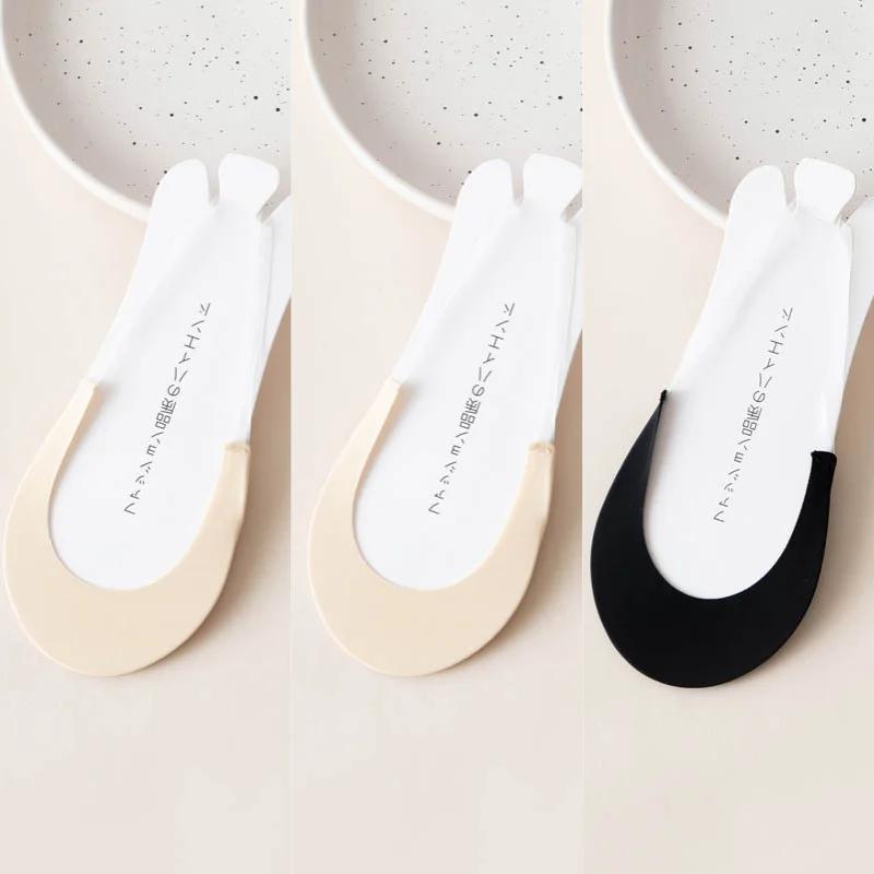 

3 пары невидимых носков-лодочек, женские летние силиконовые нескользящие носки для обуви на высоком каблуке, тонкие шелковые носки с полуладонью, новые EU Size 36-41