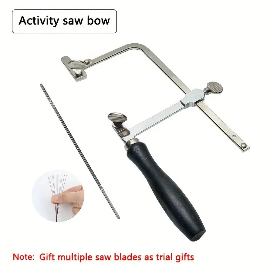 

Adjustable Jewelry Saw Frame with V-Groove Clip Black Handle Tool Set for Precision Cutting DIY Wood and Jewelry Crafting Tools
