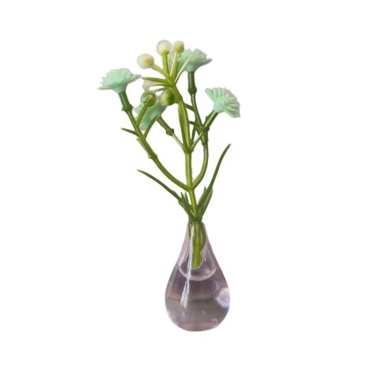 1/8/10Pcs Vertical Greenery Vase Magnetic Mini Clear Glass Propagation Vase with Faux Flowers Dorm Room Plant Decor