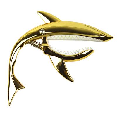Guitar Capo Shark Pattern Stainless Steel Metal Capo for Acoustic Guitar Ukulele Gold