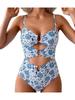 One Piece Swimsuit Women Sexy Solid Color Bikini Swimwear Fashion Elegant Beach Vacation Swimwear