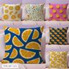 Orange Pattern Cushion Cover Natural Linen Pillow Cover Double-Sided Print Cushion Cover For Sofa Home Decor