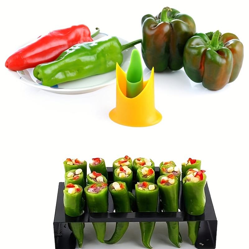 2 in 1 Pepper Chili Bell Jalapeno Corer Seed Remover Green Pepper Chilli Cutter Corer Slicer Fruit Peeler Kitchen Utensil