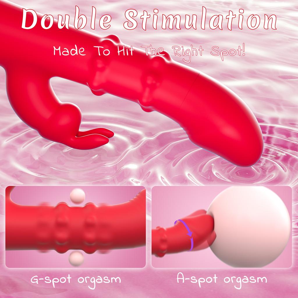 Thrusting Rotating Rabbit Dildo Vibrator Telescopic Vibration G Spot Clitoris Stimulator Female Masturbation Sex Toys for Women