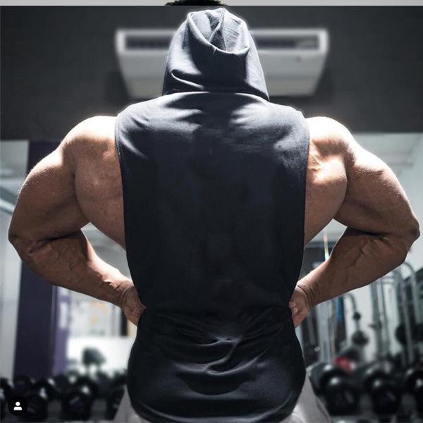 Herren Five-Star Patchwork Kapuzen-Ärmellose Fitnessweste