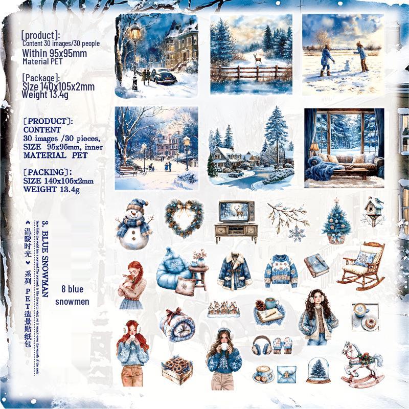 Yan Ji Warm Scenery Sticker Pack: PET Journal Decoration & Collage Base - 6 Styles
