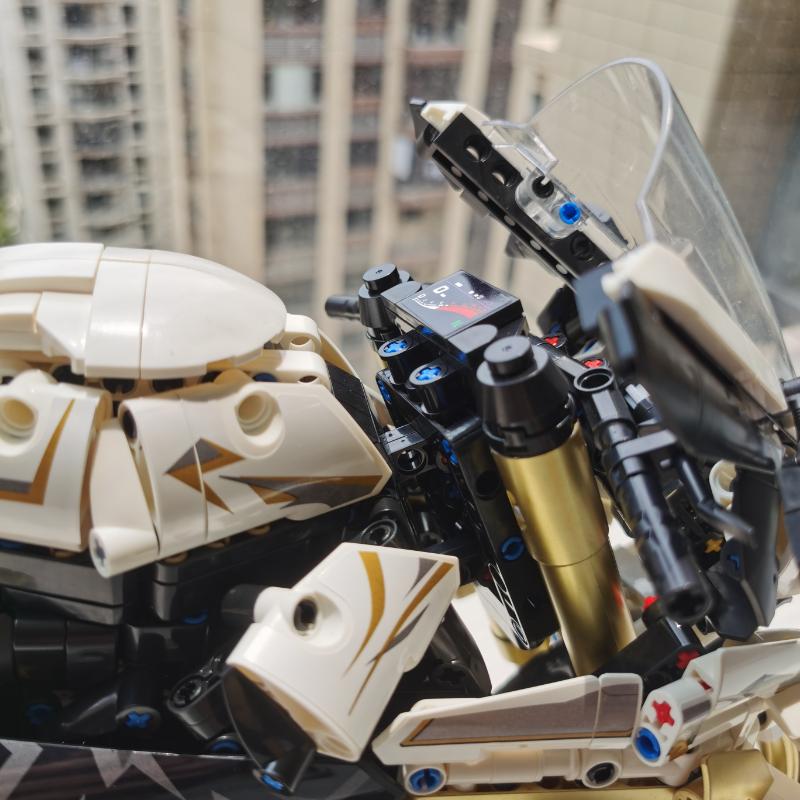 Hochschwierigkeitsgrad zusammengebauter Baustein Motorrad Motorradmodell - mechanische Rennspielzeuge, Heimdekoration, Weihnachtsgeschenke