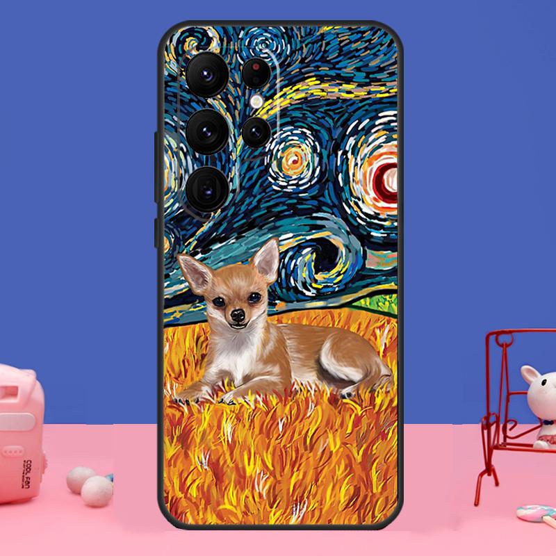 Cartoon Chihuahua Hund Hülle Für Samsung Galaxy S24 S23 S22 S21 S20 FE Ultra Plus S8 S9 S10 Note 10 20 Ultra Hülle