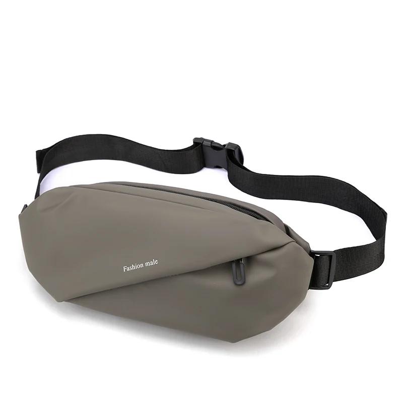Solid Nylon Small Design Men's Waist Bag Simple and Fashionable Crossbody Bag Leisure Commuting Aesthetic Shoulder Bags