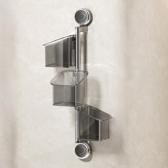 Suction Cup Storage Rack with Drainage Holes Large Capacity Rotating