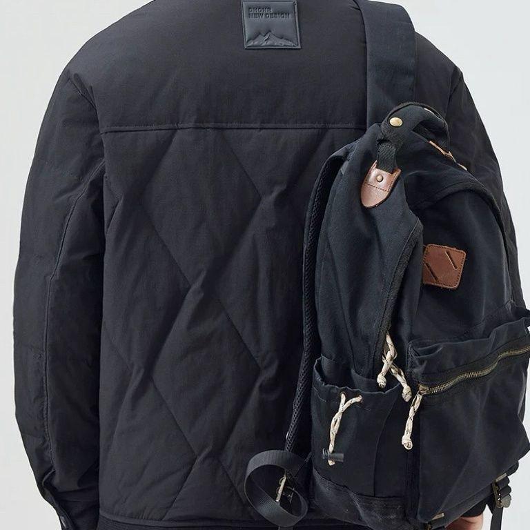 Herren Winter/Herbst Leichte Jacke im Hemdstil mit Daunenfüllung (weiße Entendaune), Neuer lockerer Schnitt, Große Größen Arbeitskleidung.