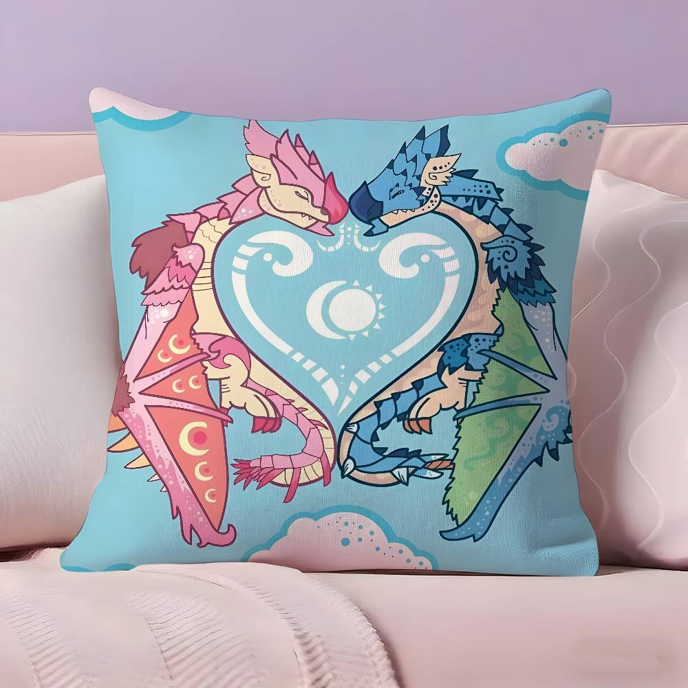 

Горячая игра Monster Hunter Wilds Наволочка Ультрамягкая Приятная к коже Ткань Комфорт как облако & Скрытая молния 12x12Inch