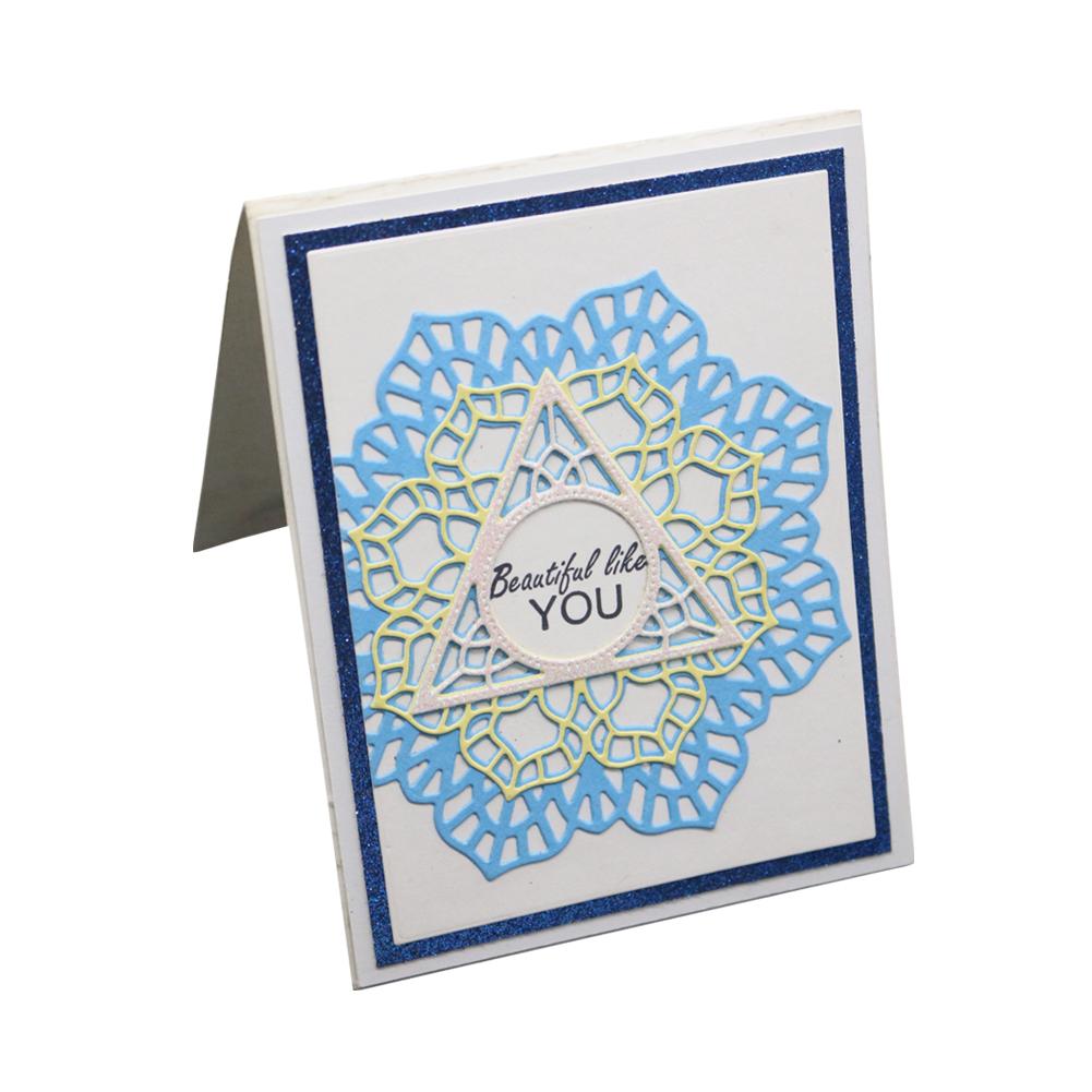 Triangle Ring Frame Metal Silvery Stencil Embossing Cutting Dies For Diy Scrapbooking Paper Album Cards Making