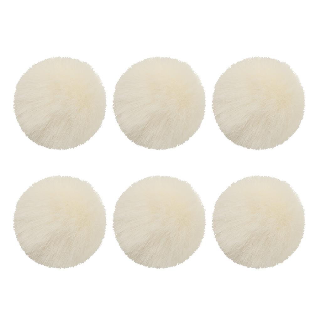 Faux Fur Pom Poms for Hats 6Pcs Fluffy Soft Fur Poms Balls with Elastic Loop for Keychain Knitting Hats DIY Gloves Bag Christmas