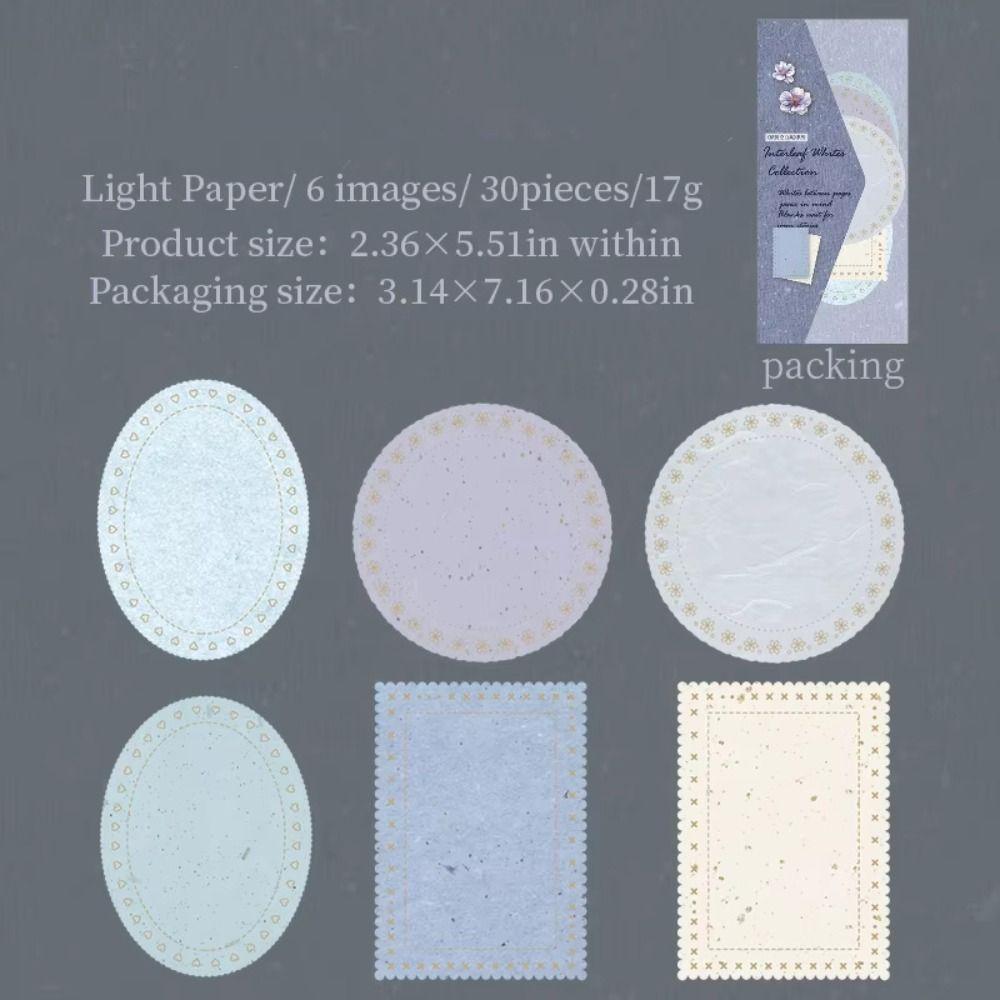 30Pcs Vintage Texture Vintage Label Scrapbook Material Hallowed Out Memo Pad DIY Scrapbooking