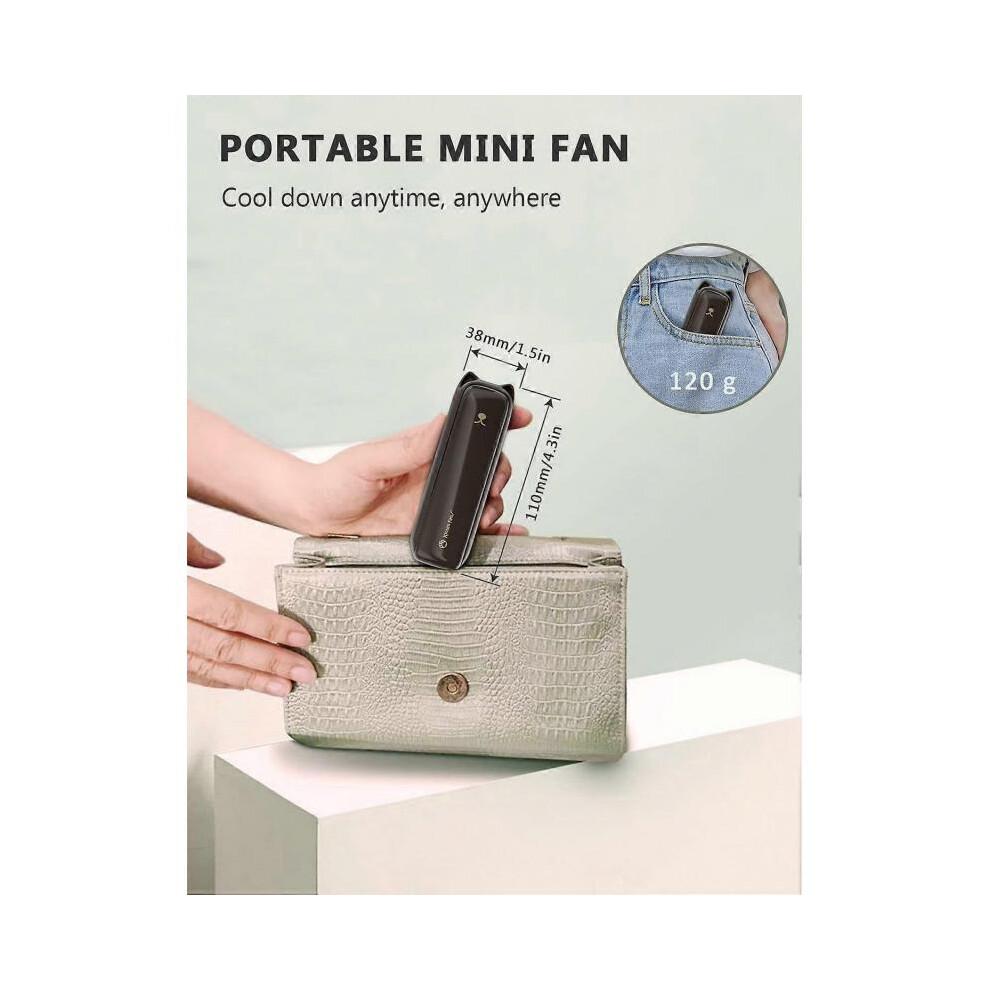 Handheld Mini Fan, 3-in-1 Handheld Fan, Portable Travel Fan, Small Foldable Pocket Fan, Personal Desk Fan with Power Bank