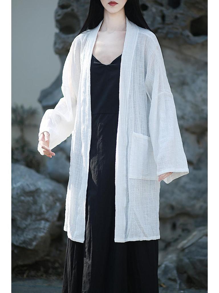 Zen Style Cotton Linen Cardigan - Spring/Summer Sun Protection