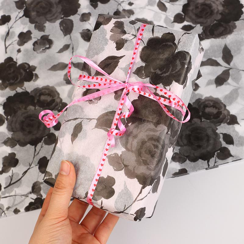 10 Pezzi Rosa Nera Carta Carta Impastata a Mano Carta di Cotone Mazzo Fiore Carta Avvolgimento Fiori Carta Avvolgimento Fiori Torta Cottura Regalo