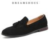 Top Quality Tassel Loafers Frosted Leather Mens Slip on Footwear Male Comfortable Driving Shoes All-match Male Antiskid Flats