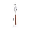 Wooden Handle Cutlery Set 304 Stainless Steel Knife Fork Spoon Teaspoon Dinnerware Set  Japanese Tableware Kitchen Utensils