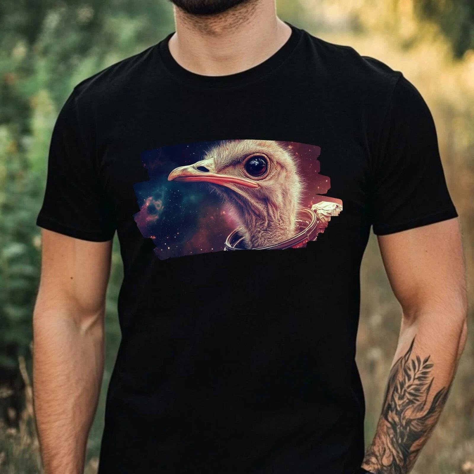 T-Shirt Herren Strauß als Astronaut Motiv Baumwolle Größe XS bis 5XL S