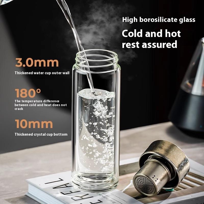 Gianxi Pure Titanium Magnetic Tea Separation Glass Cup For Men'S High-End Magnetic Bubble Tea Cup Glassware  Glass Bottle