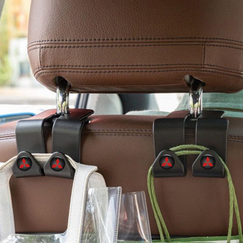 Car Seat Back Hooks Portable Holders for Mitsubishi Galant ASX LPajero Outlander Eclipse Mirage Montero EVO Xpander Accessories